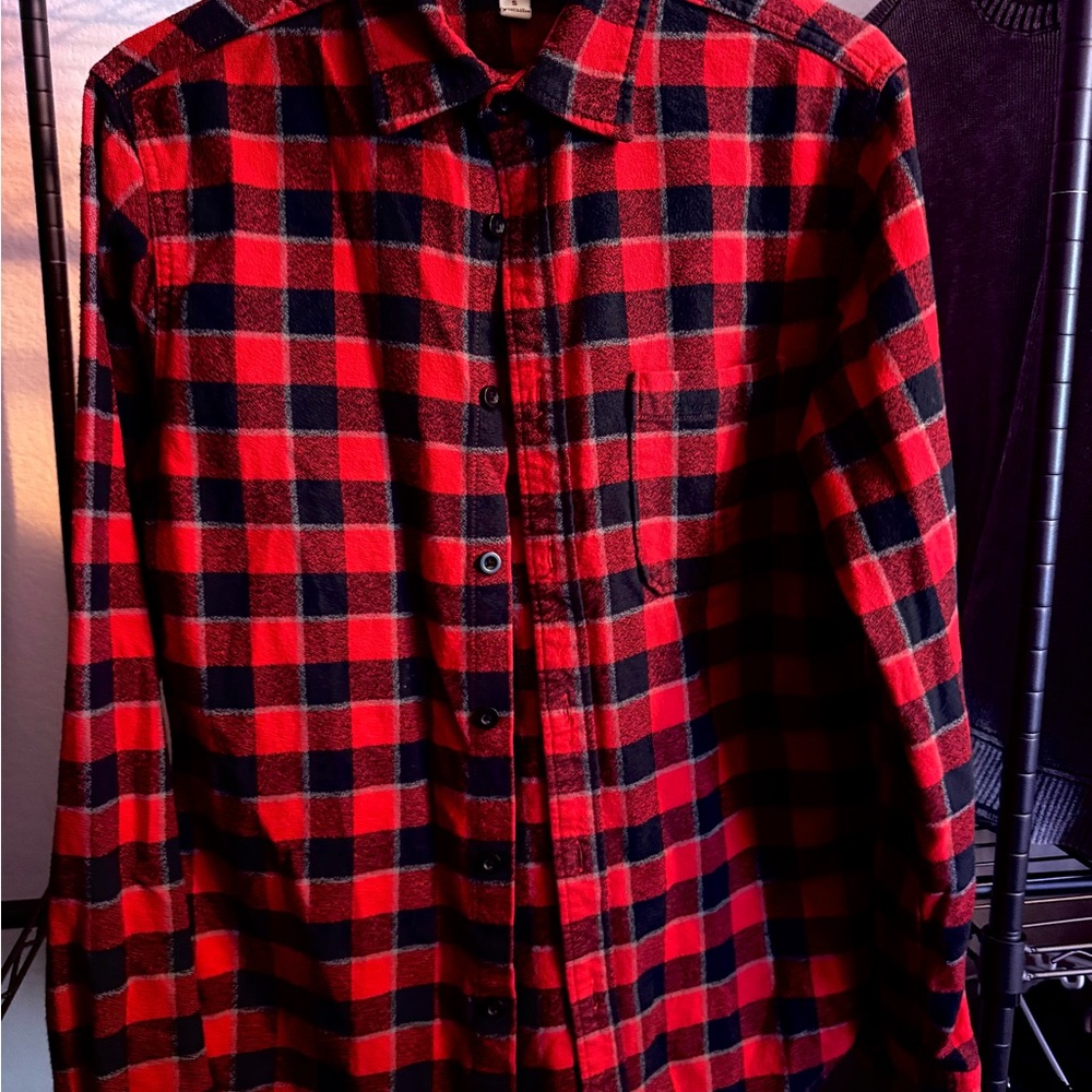 Red and Black Checkered Men's Shirt